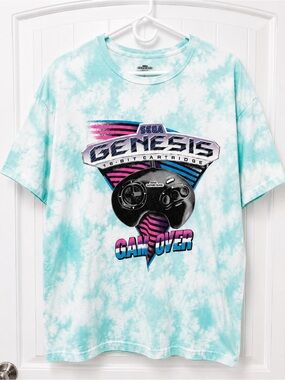 Official Sega Genesis Game Over Tie Dye Graphic Tee Size Large